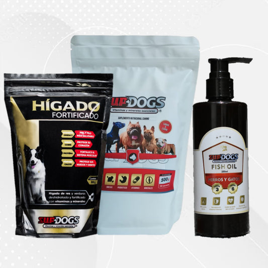 Combo Supdogs 500 gramos + Hígado fortificado + Fish oil